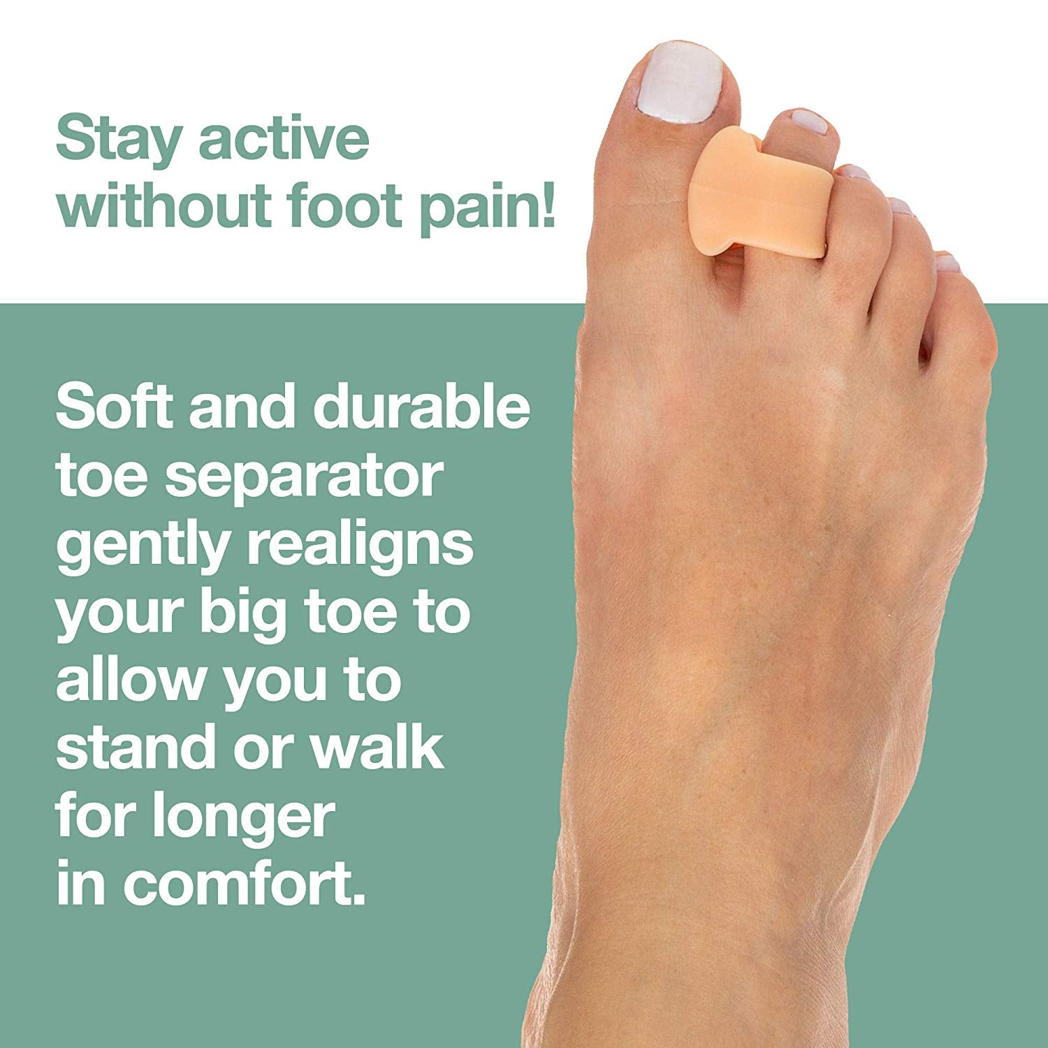 Single Loop Toe Spacer Separator for Bunion Relief & Toe Alignment ...