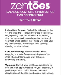 Turf Toe T-Straps - 10 Pack Moleskin Splints - ZenToes